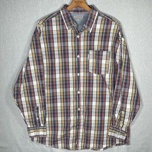 Mark Ecko Men's 3XB Blue Red Plaid Long Sleeve Button‎ Down Shirt READ